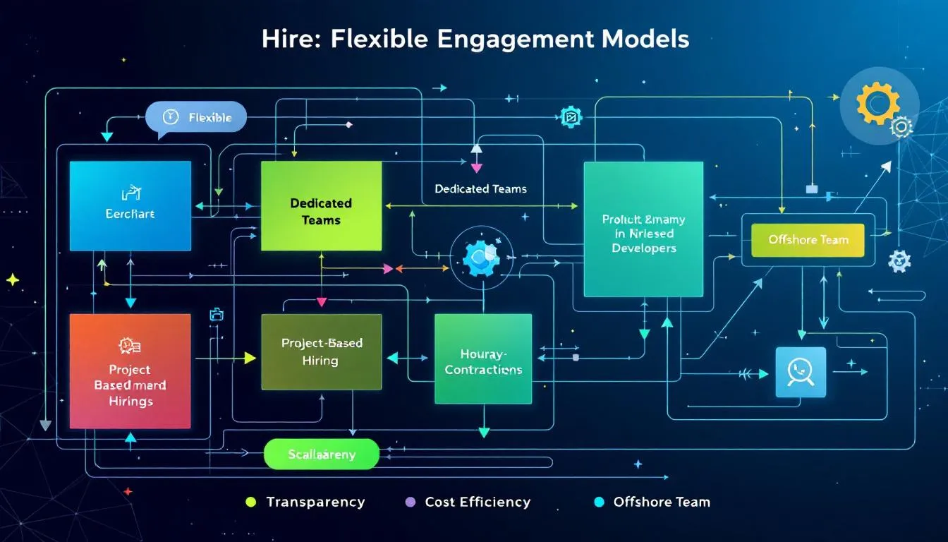 Flexible engagement models for hiring offshore developers.
