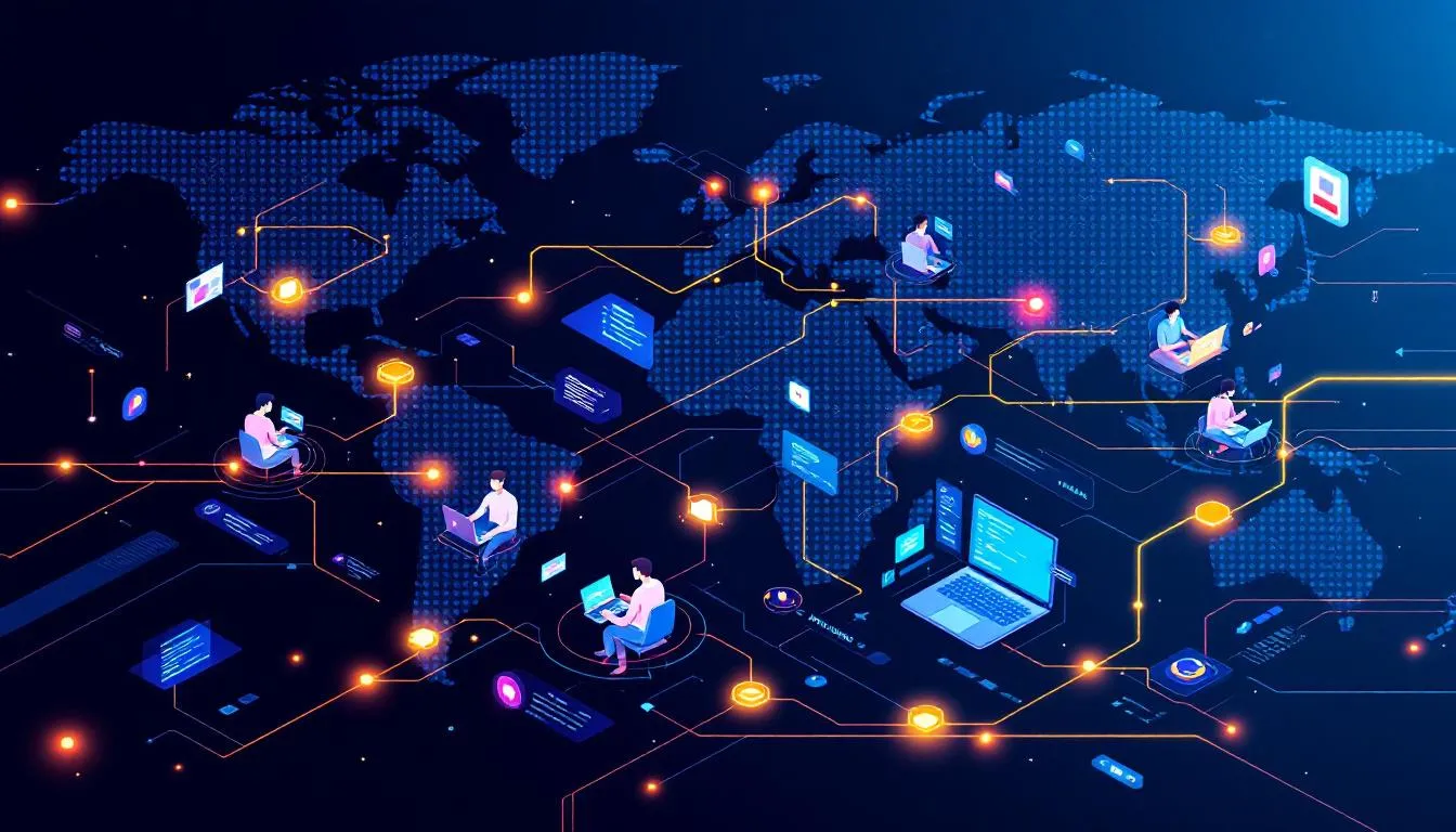 A team of offshore developers communicating effectively.