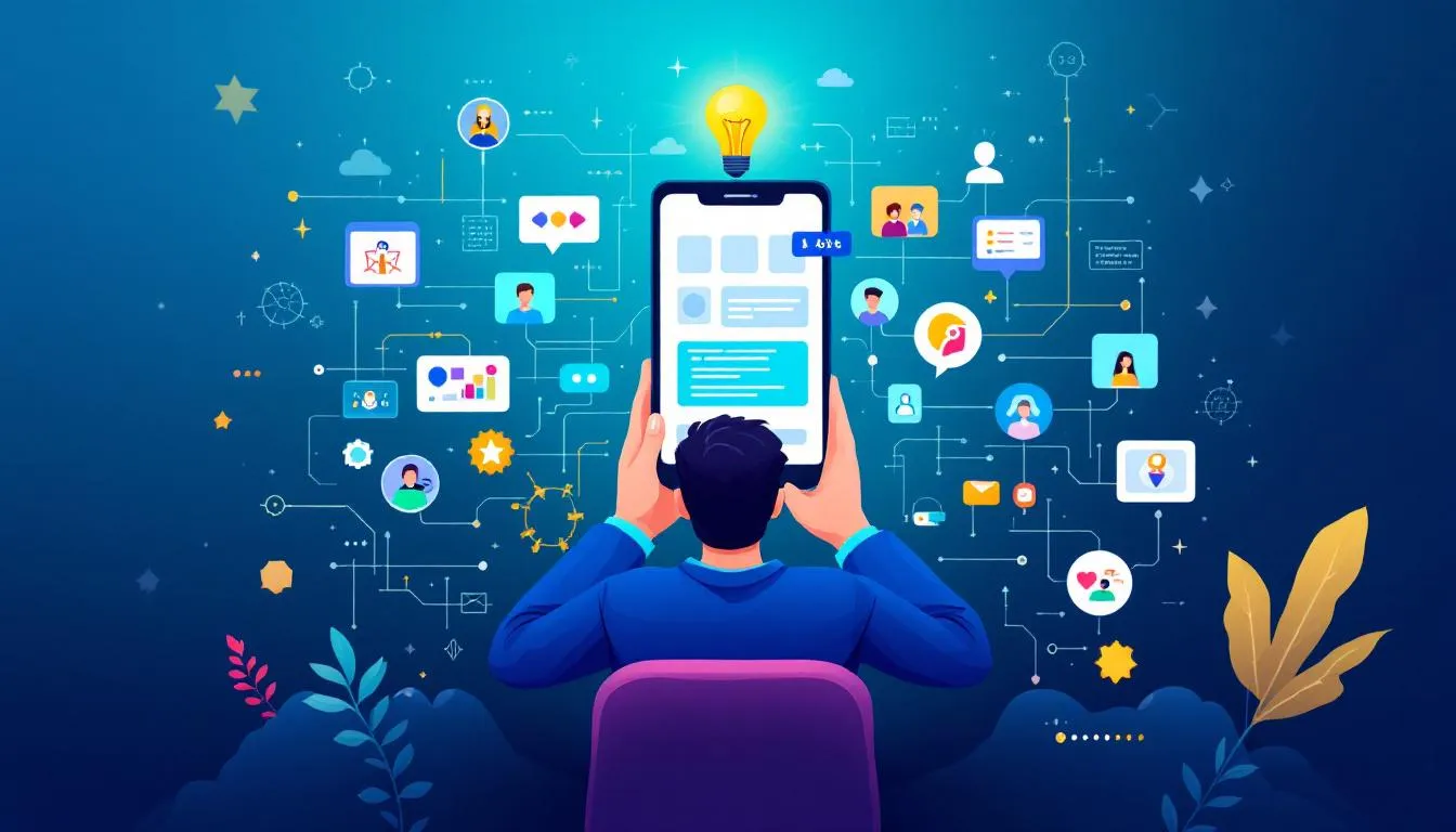 A mobile app developer working on a smartphone application, representing the process of hiring mobile app developers.