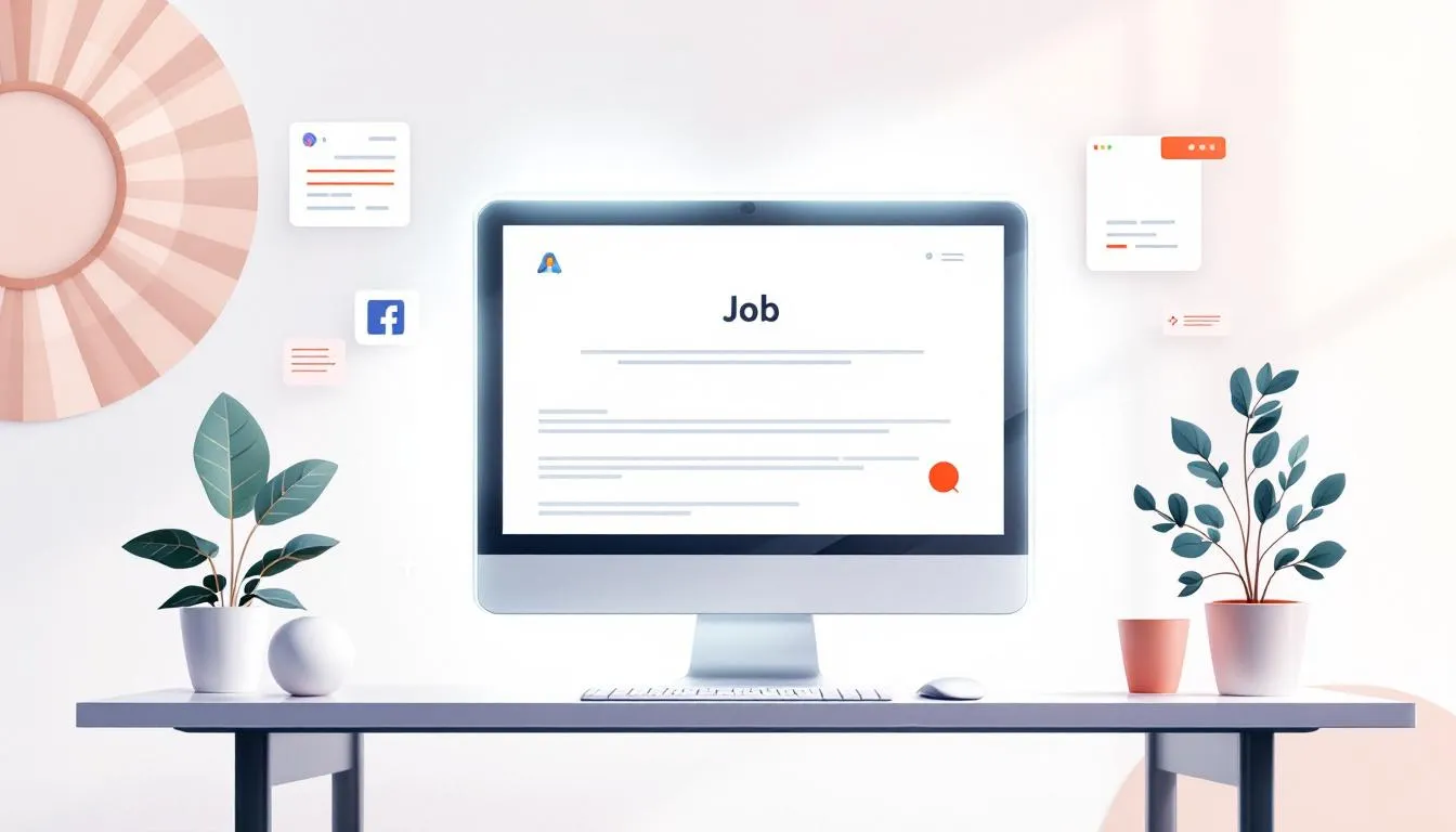 A job description being crafted on a computer screen.
